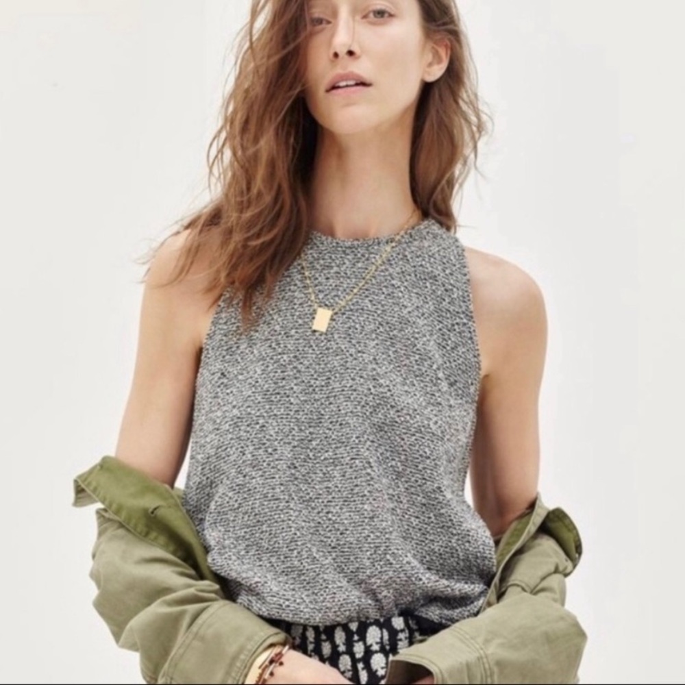 Madewell Tweed Fringe Tank